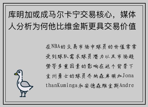 库明加或成马尔卡宁交易核心，媒体人分析为何他比维金斯更具交易价值